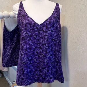 A NEW DAY tank top camisole purple black floral New with tags size Medium.